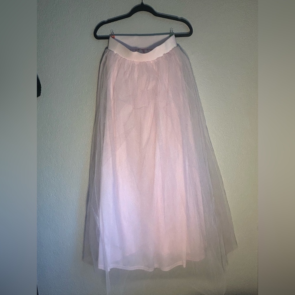 Chic Pink A-Line Tulle Skirt Size Medium